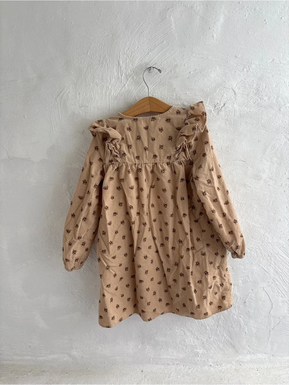 H&M corduroy style floral dress girls size 6x